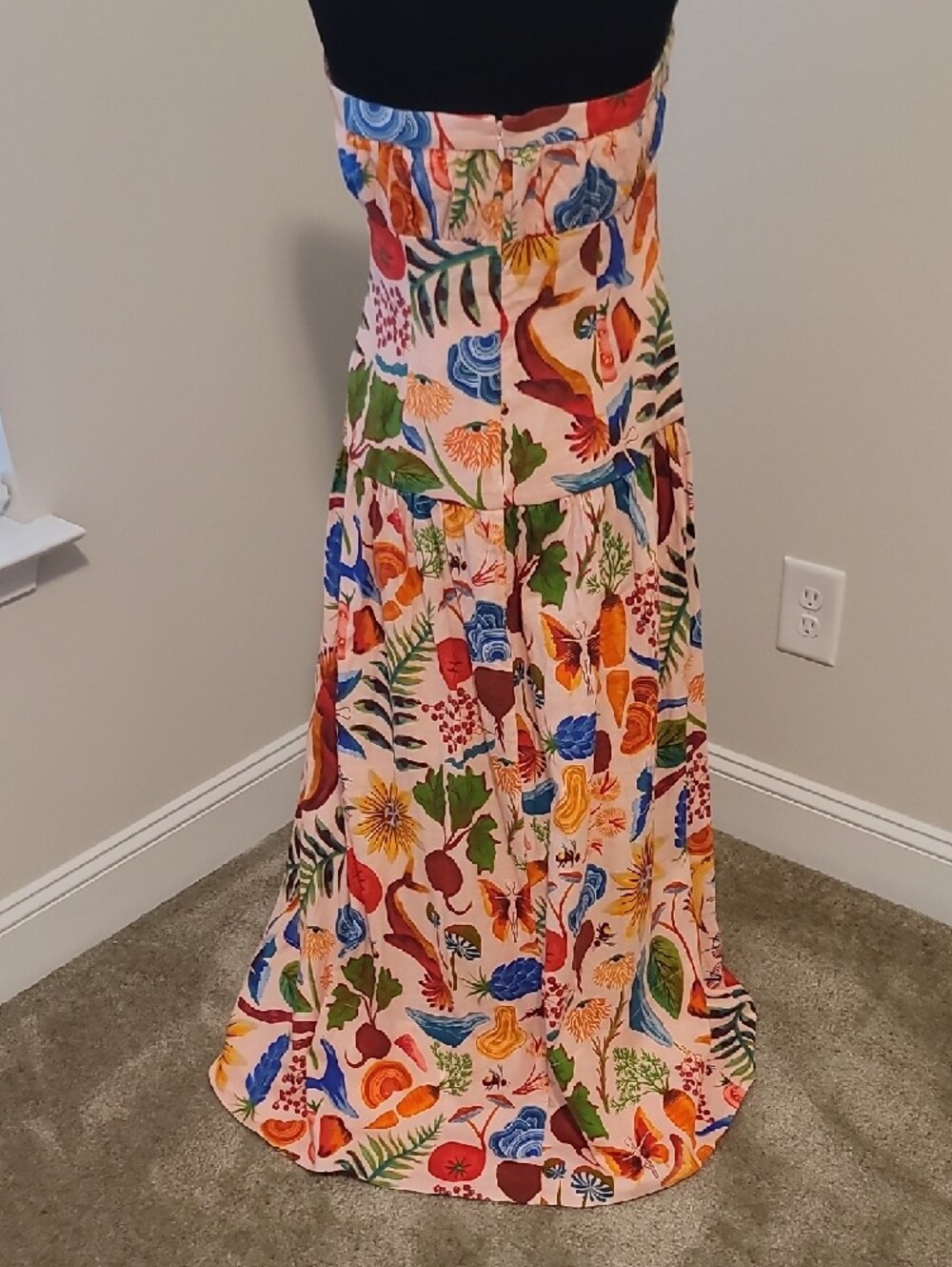 NWT FARM RIO Strapless Maxi Dress with Colorful Botanical Print Size M - Picture 3 of 9
